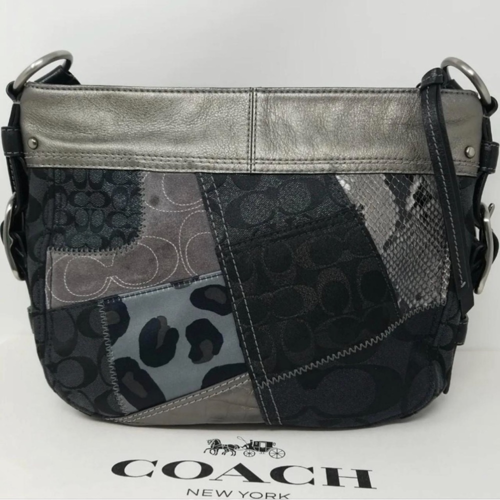 Coach Patchwork Black Leather Bag - image 2